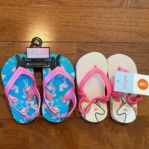 2 Pairs of Toddler Flip Flops size 5-6 NEW